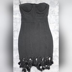 Fringe The Feeling Bandage Mini DressBlack